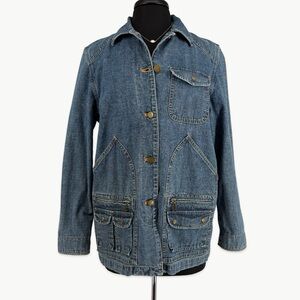 Vintage Lauren Ralph Lauren Denim Chore Barn Jacket Sz Small 90s Workwear Blue